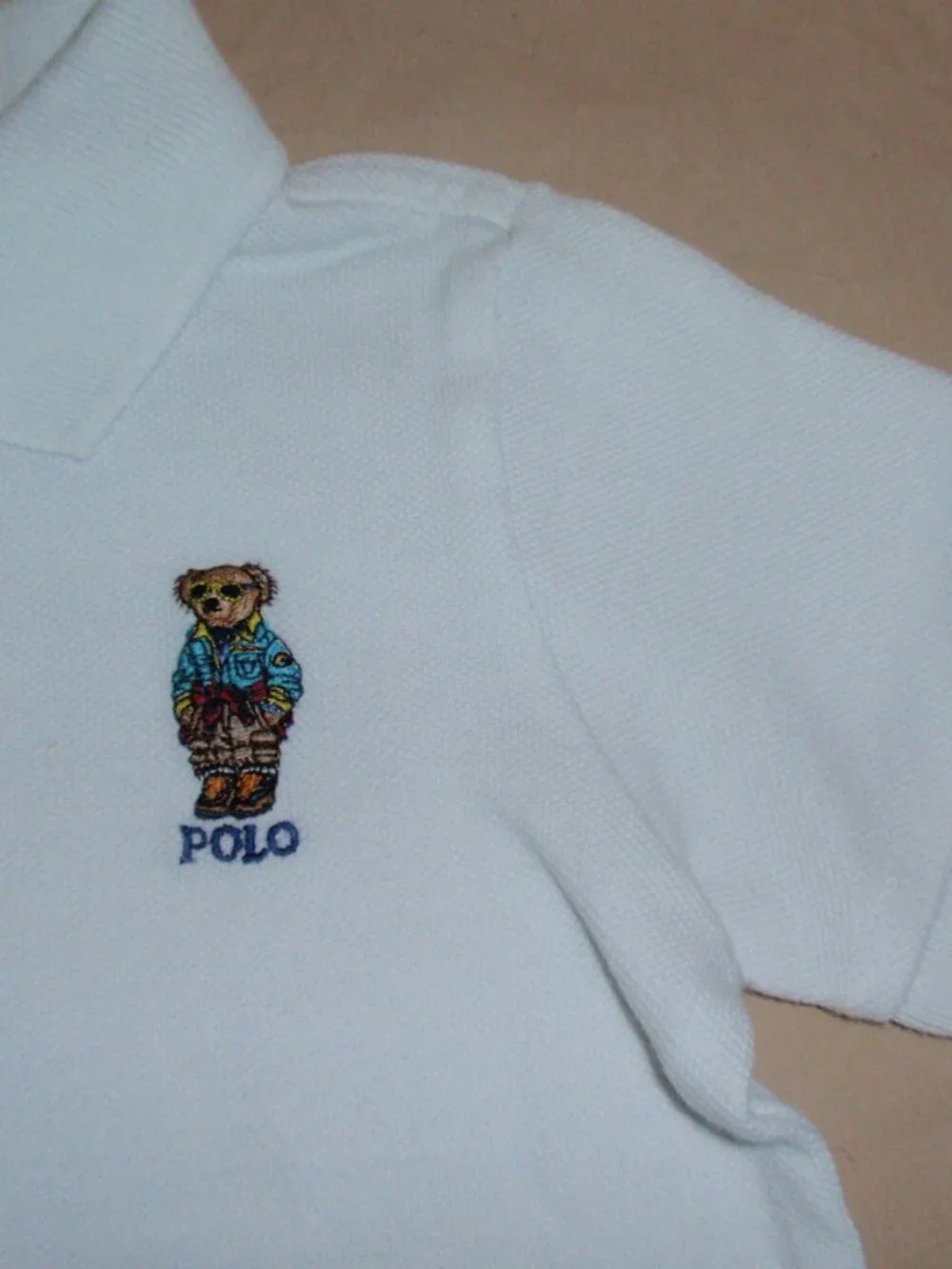 Lot of 2 Ralph Lauren Bear Colorblock Short Sleeve Pique Polos Sz 18m 2t